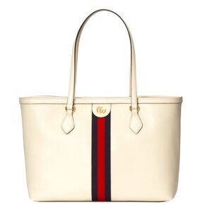 Gucci  Ophidia Medium Tote Bag In White Women Authentic New